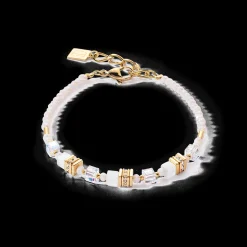 Mini Cubes bracelet gold white