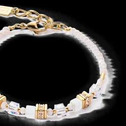 Mini Cubes bracelet gold white