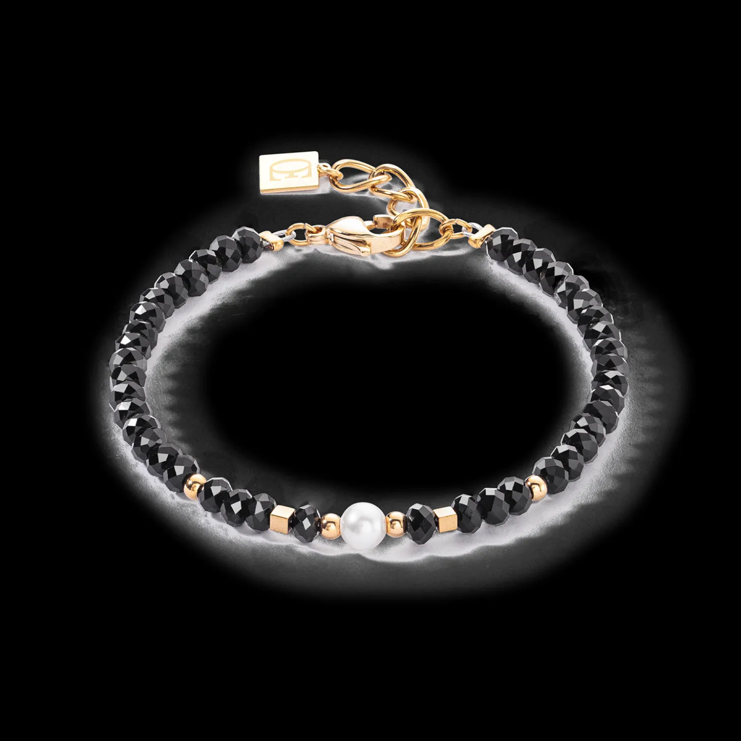 Mystic Pearl bracelet gold-black