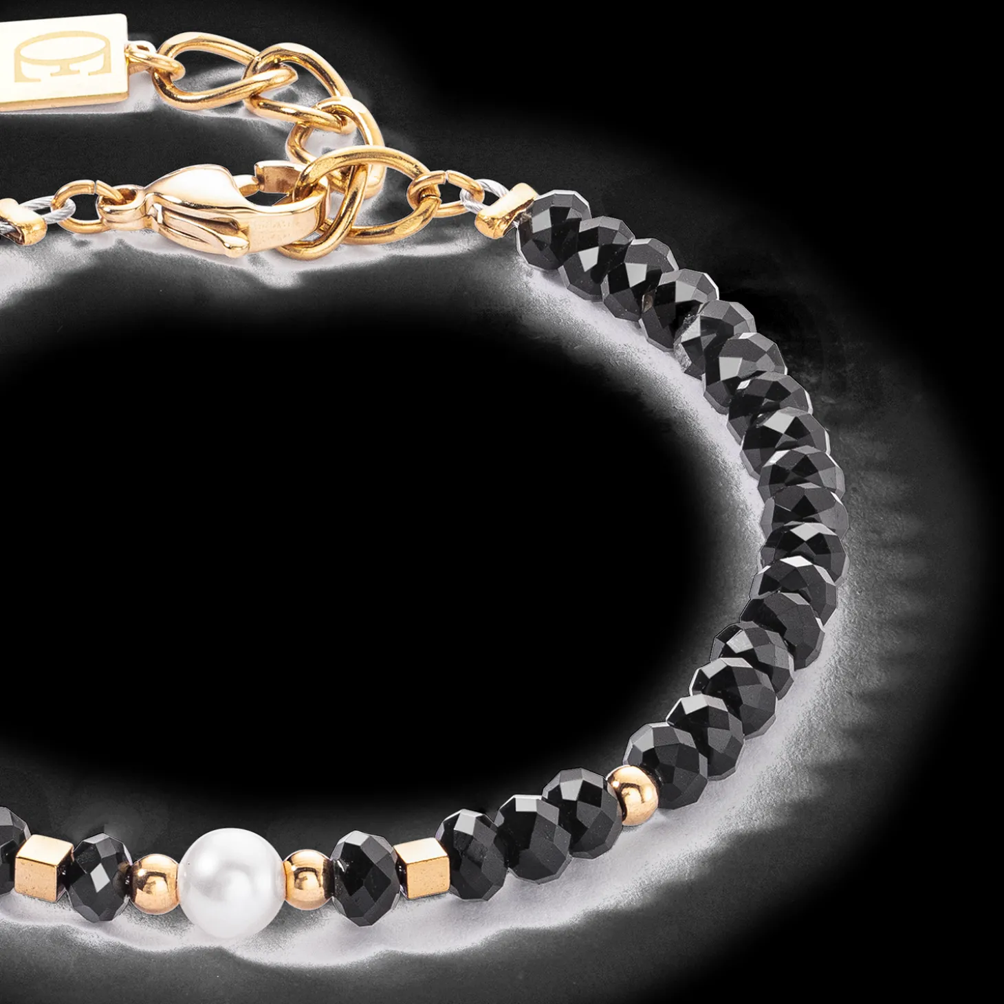Mystic Pearl bracelet gold-black