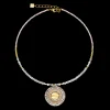 Necklace Amulet Modern Future gold-beige