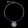 Necklace Amulet Modern Future silver-blue