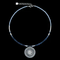 Necklace Amulet Modern Future silver-blue