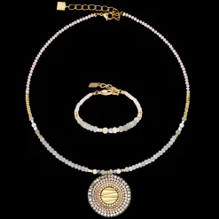 Necklace Amulet Modern Future gold-beige