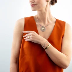 Necklace Amulet Modern Future gold-beige