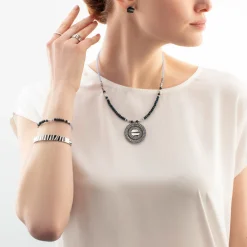 Necklace Amulet Modern Future silver-blue