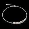 Necklace Asymmetry freshwater pearls & stainless steel white-silver
