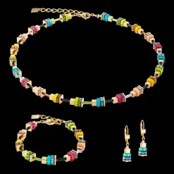 Necklace Boho Sunset Cube rainbow