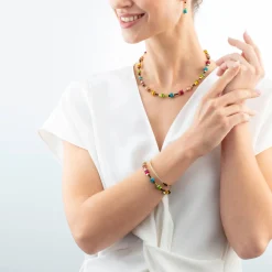 Necklace Boho Sunset Cube rainbow