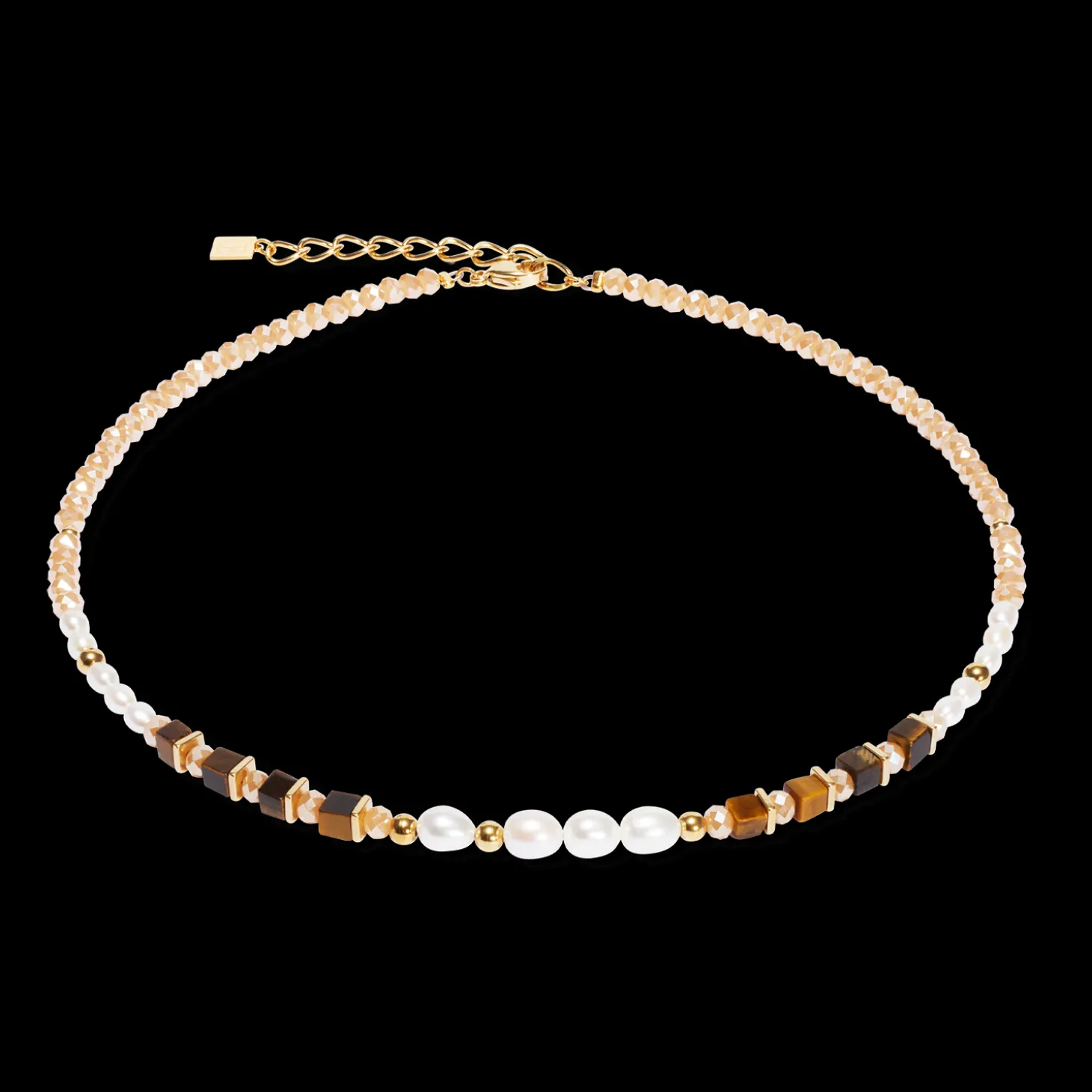 Necklace Cosmic Pearls deep gold