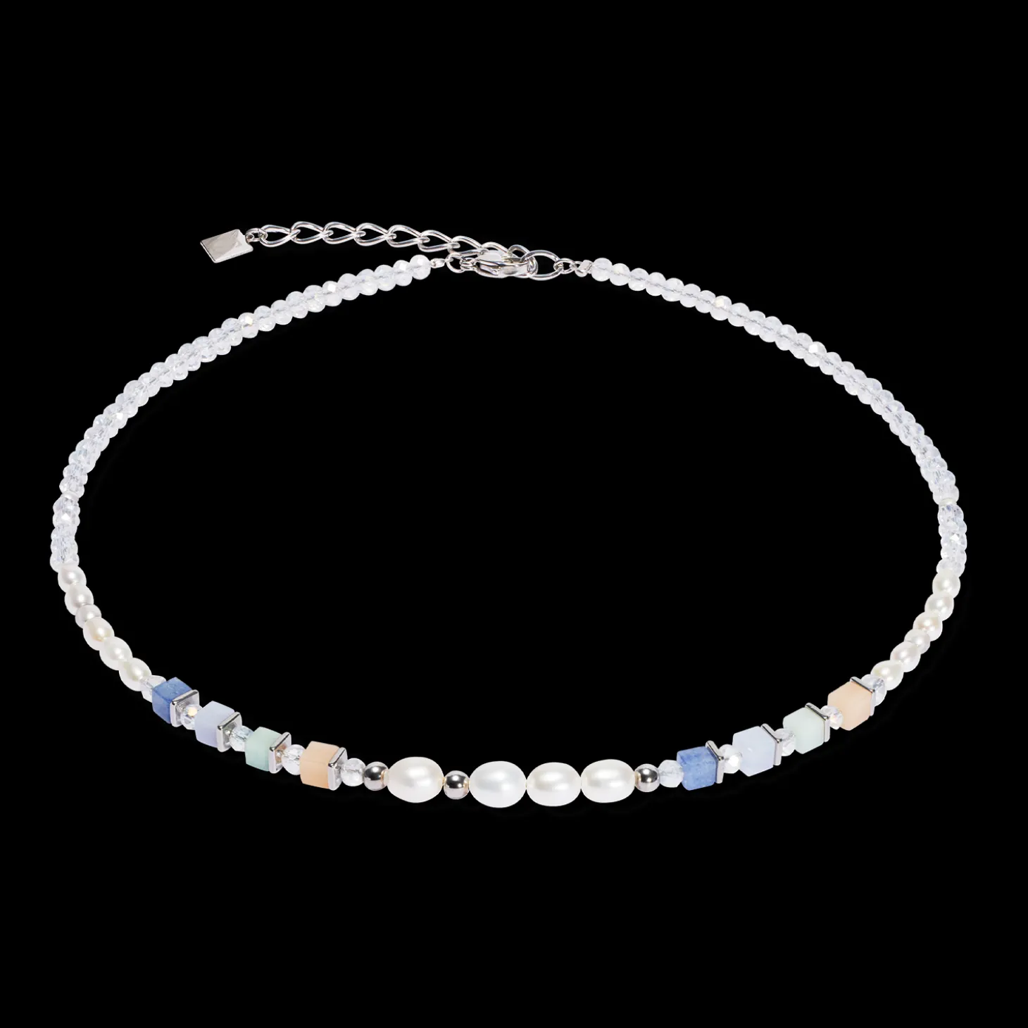 Necklace Cosmic Pearls soft silver