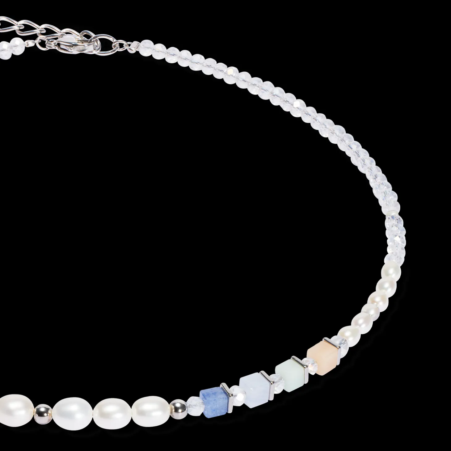 Necklace Cosmic Pearls soft silver
