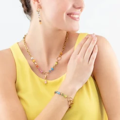 Necklace Cube Fusion Charm gold-rainbow