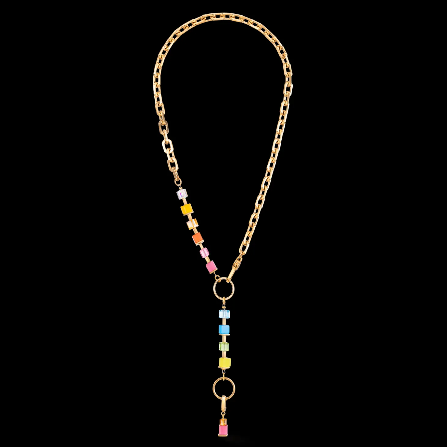 Necklace Cube Fusion Charm gold-rainbow