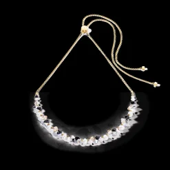 Necklace Dancing Crystals & Pearls silver-black