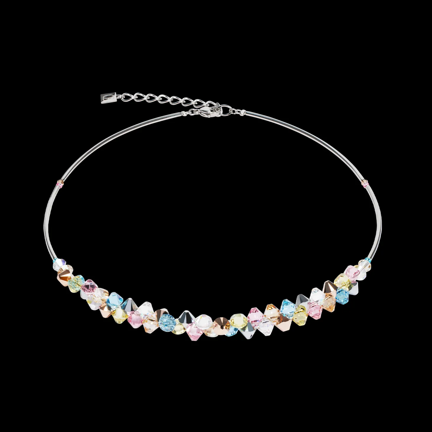 Necklace Dancing Crystals silver-pastel