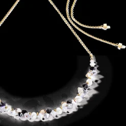 Necklace Dancing Crystals & Pearls silver-black