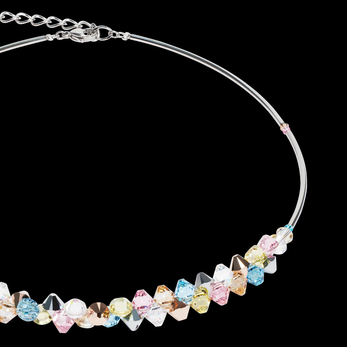Necklace Dancing Crystals silver-pastel