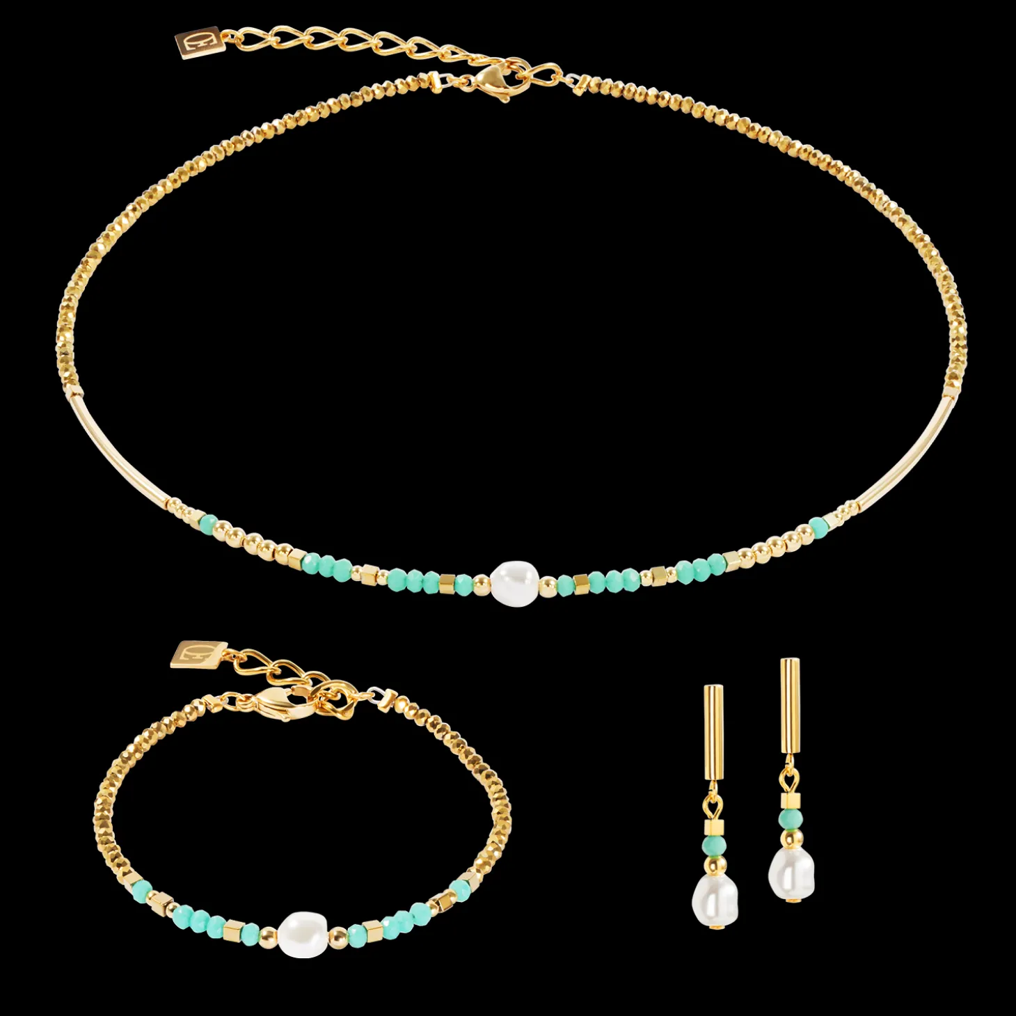 Necklace Lagoon Pearl gold-mint