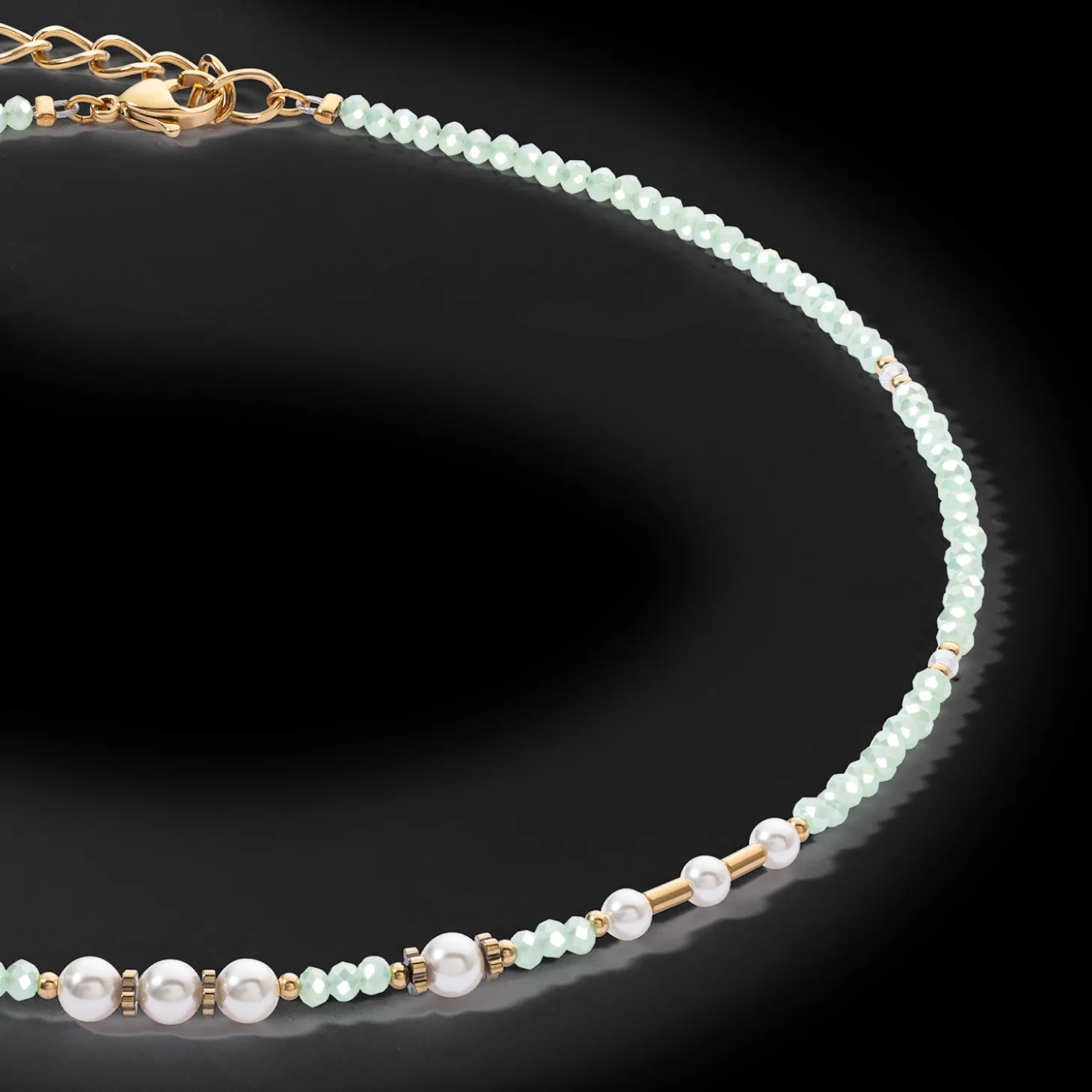 Necklace Little Twinkle Pearl Mix light green