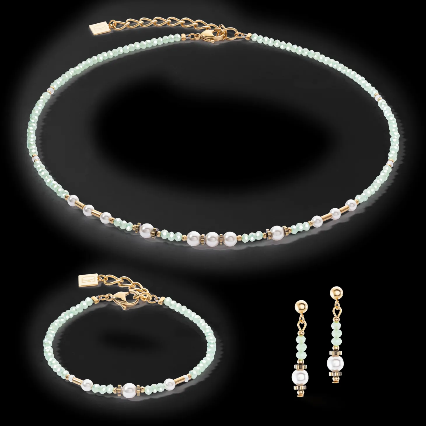 Necklace Little Twinkle Pearl Mix light green
