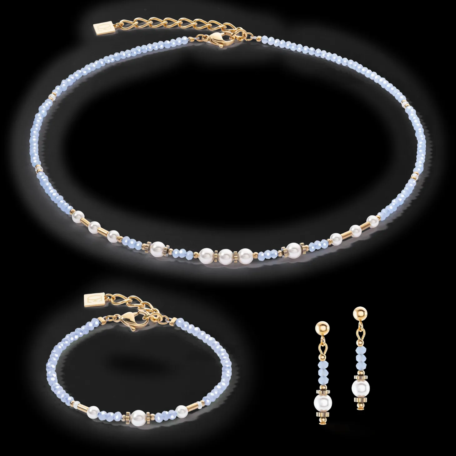 Necklace Little Twinkle Pearl Mix light blue