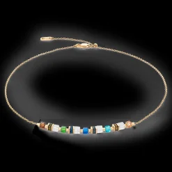 Necklace Mini Cubes & Chain gold-multicolour