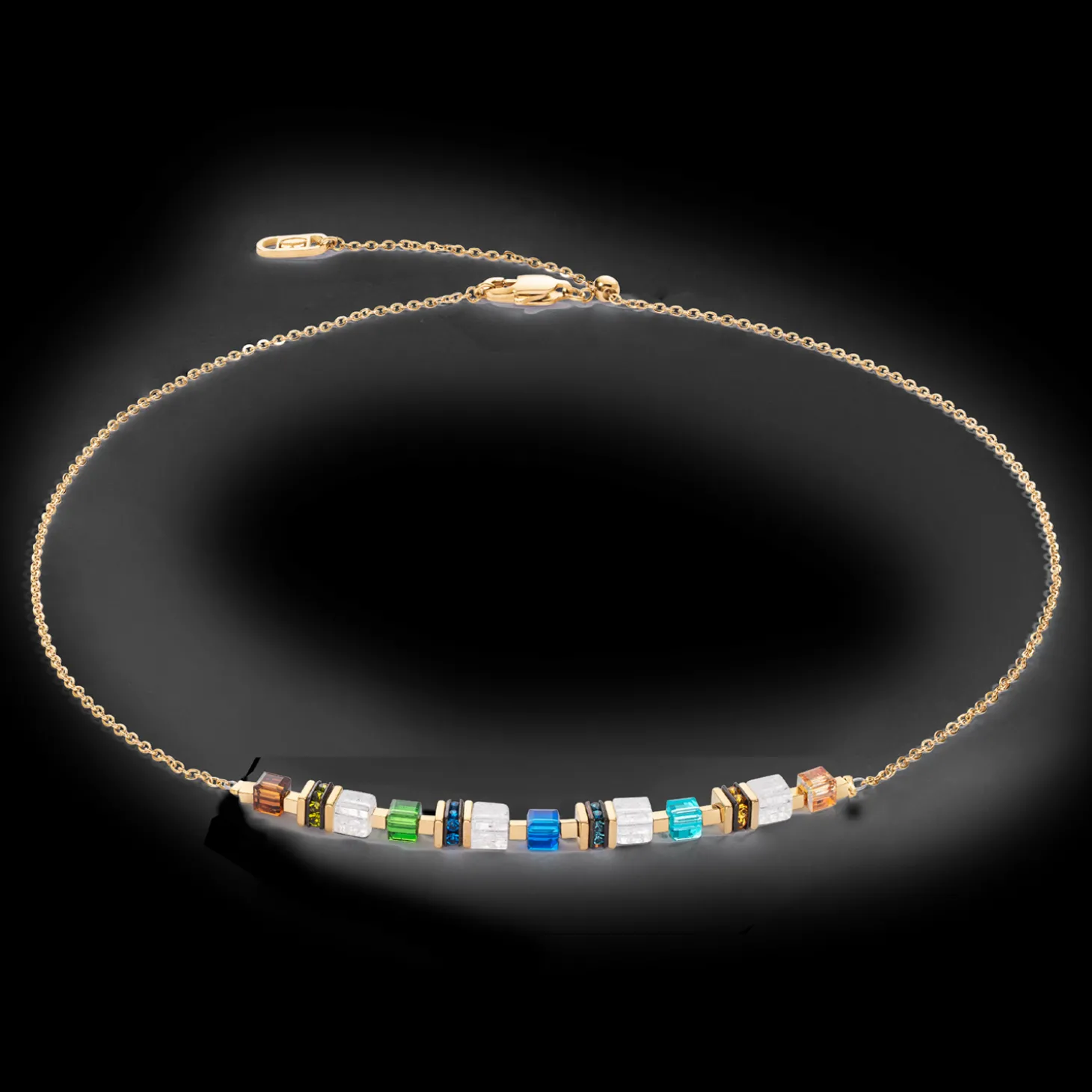 Necklace Mini Cubes & Chain gold-multicolour