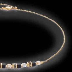 Necklace Mini Cubes & Chain gold-black