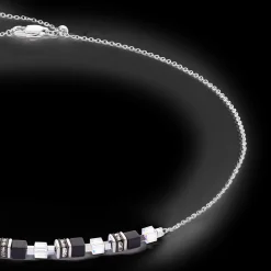 Necklace Mini Cubes & Chain silver-black