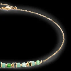 Necklace Mini Cubes & Chain gold-green