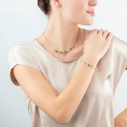 Necklace Mini Cubes & Chain gold-multicolour