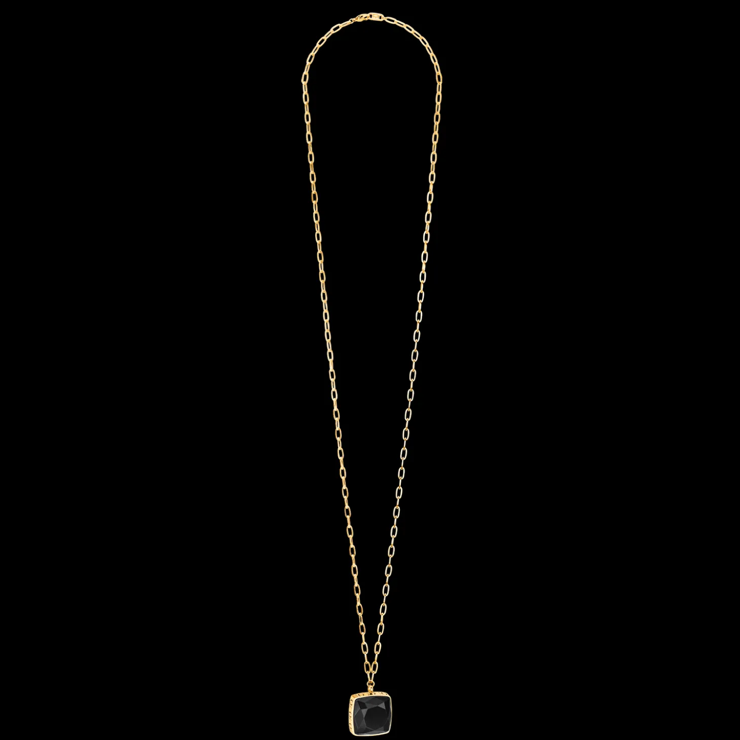 Necklace OE Amulet Square Onyx gold-black