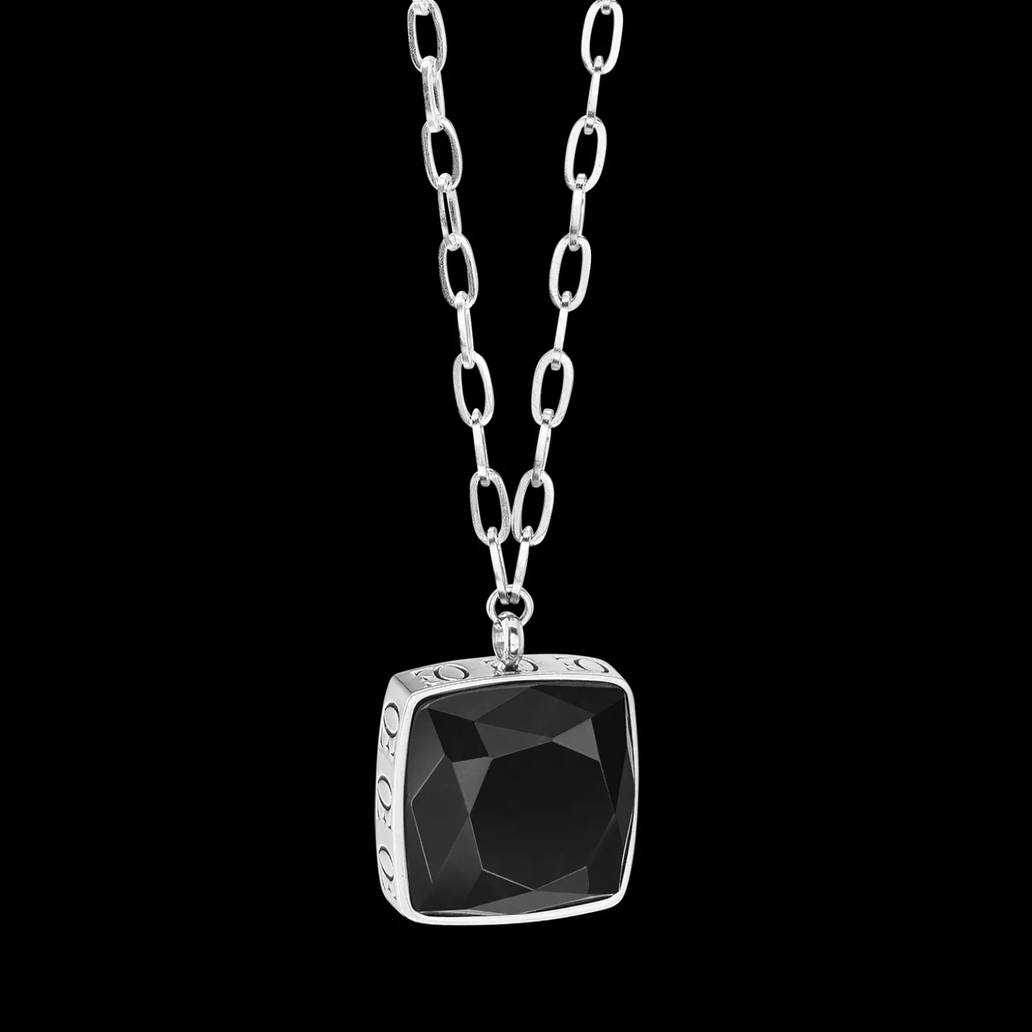 Necklace OE Amulet Square Onyx silver-black