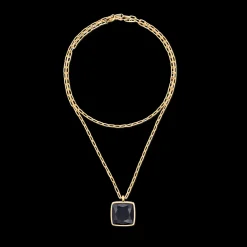 Necklace OE Amulet Square Onyx gold-black
