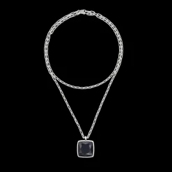 Necklace OE Amulet Square Onyx silver-black