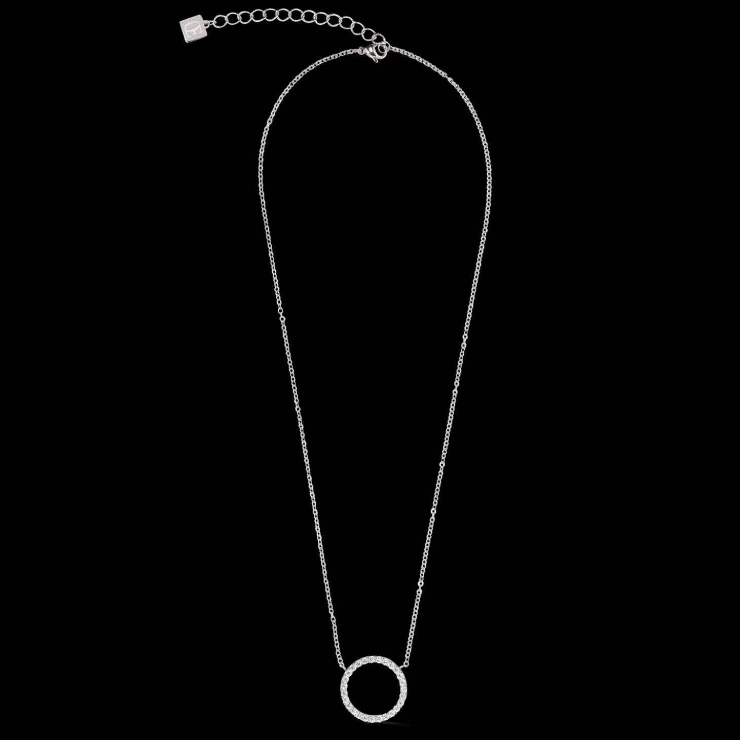 Necklace Sparkling Circle silver-crystal