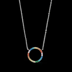 Necklace Sparkling Circle silver-multicolour