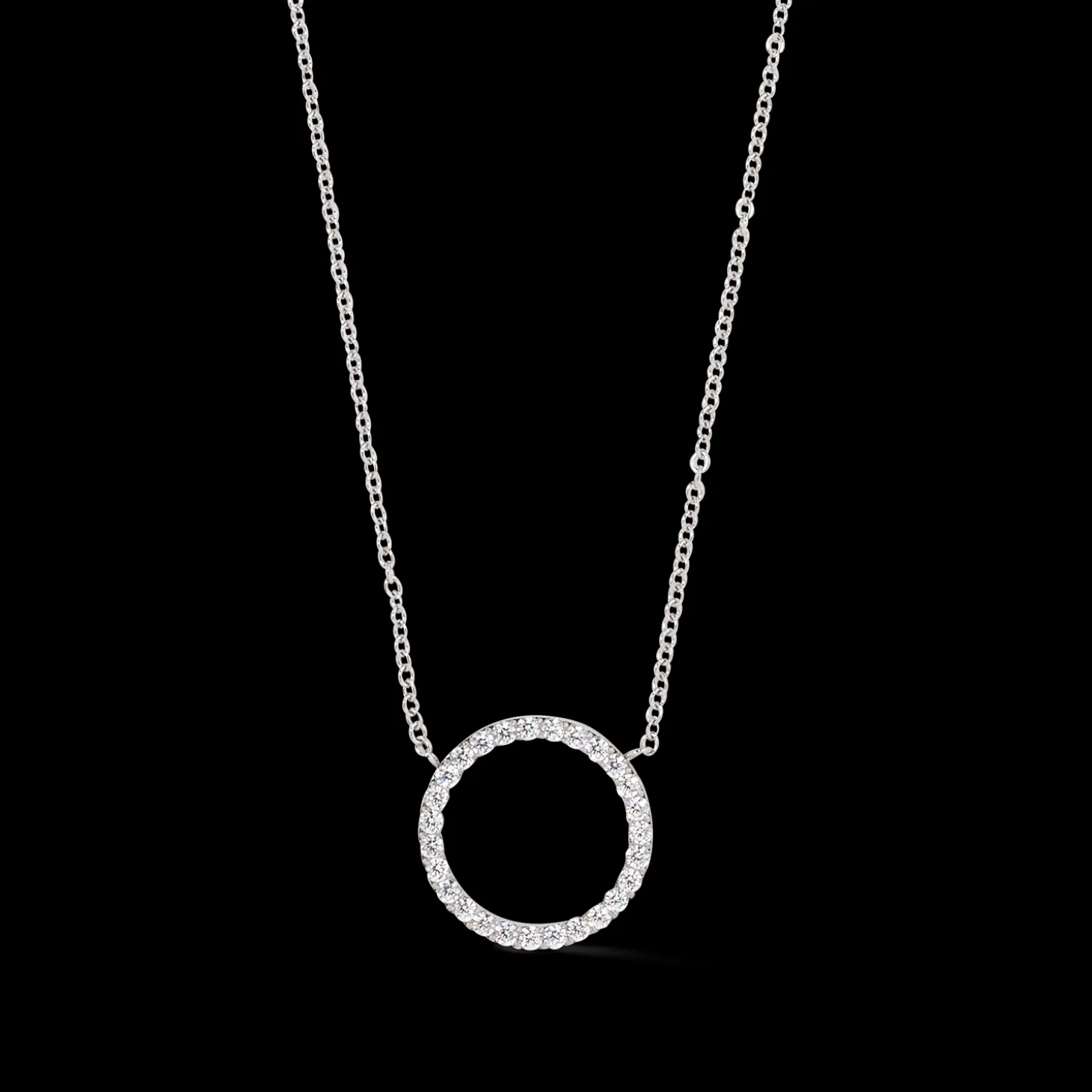 Necklace Sparkling Circle silver-crystal