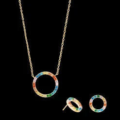 Necklace Sparkling Circle gold-multicolour