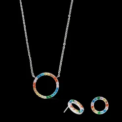 Necklace Sparkling Circle silver-multicolour
