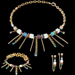 Necklace Sunray Cube Couture gold-multicolour