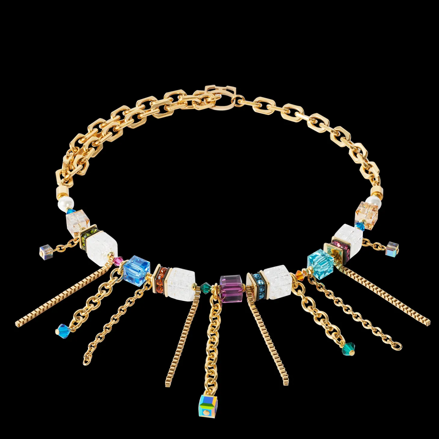 Necklace Sunray Cube Couture gold-multicolour