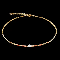 Necklace Sunset Pearl gold-coral