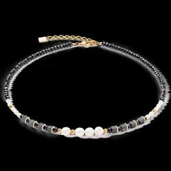 Pearls & Onyx necklace gold