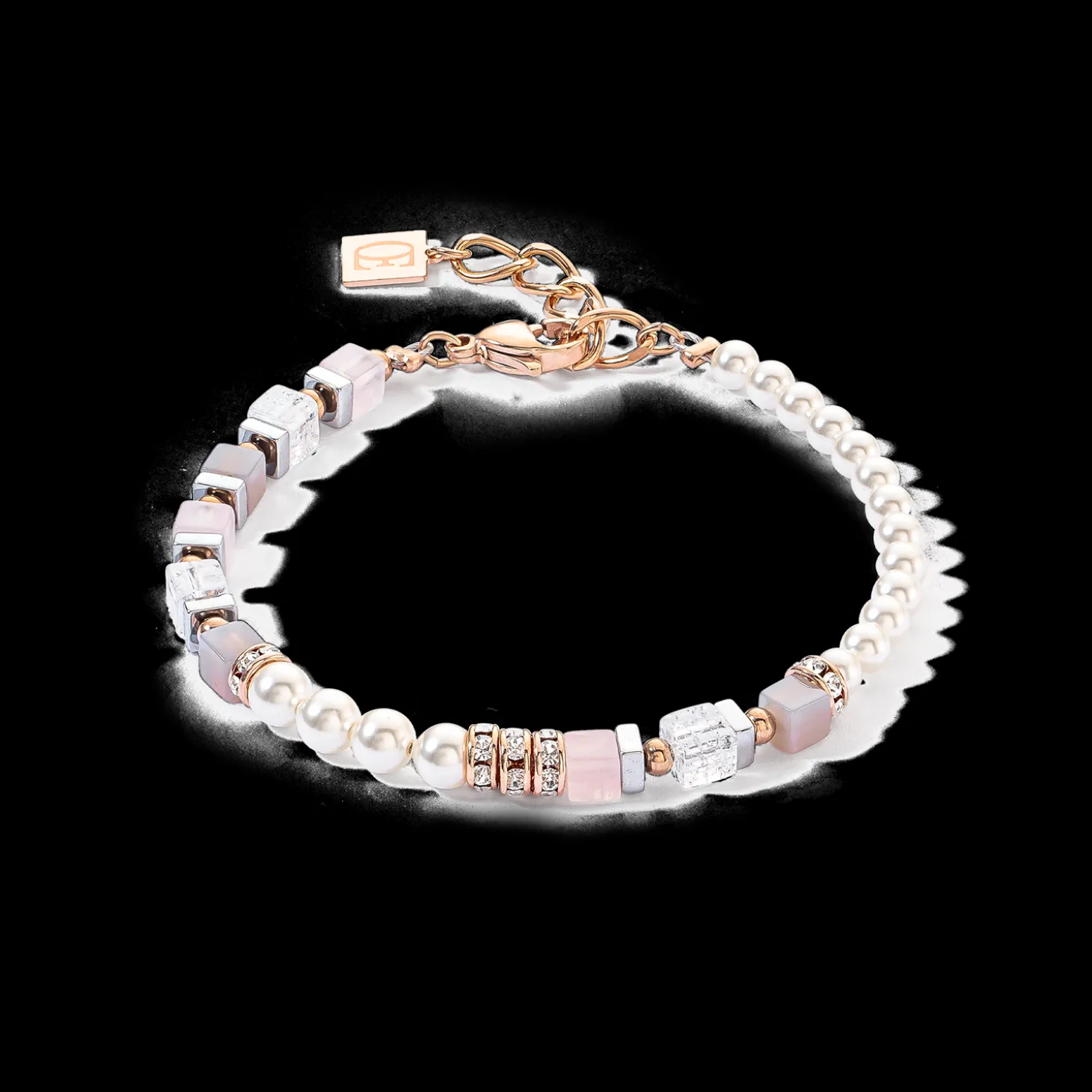 Precious Fusion Offset bracelet rose gold-ice pink