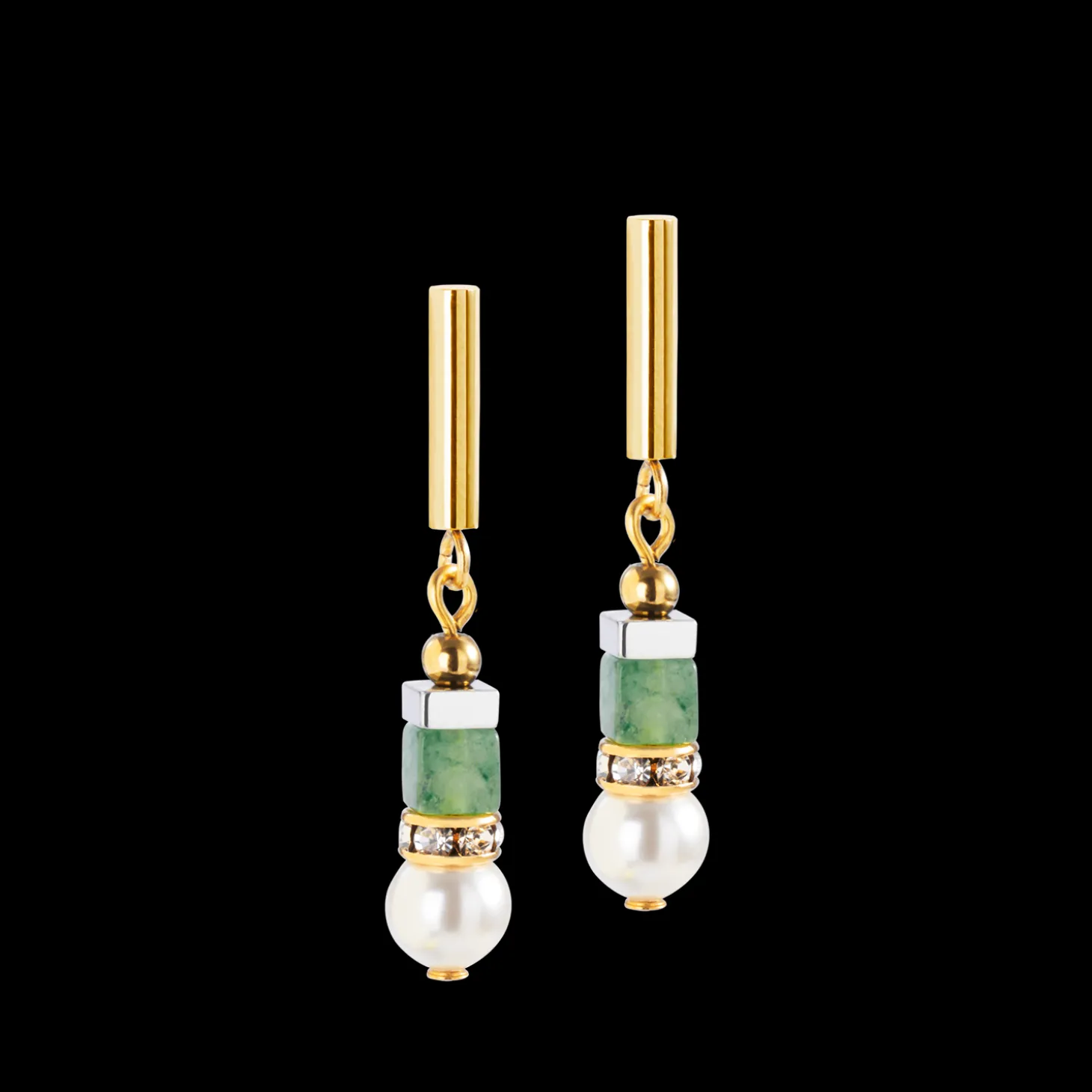 Precious Fusion Offset earrings gold-green
