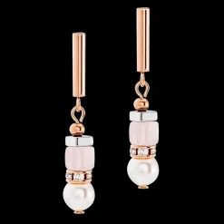Precious Fusion Offset earrings rose gold-ice pink
