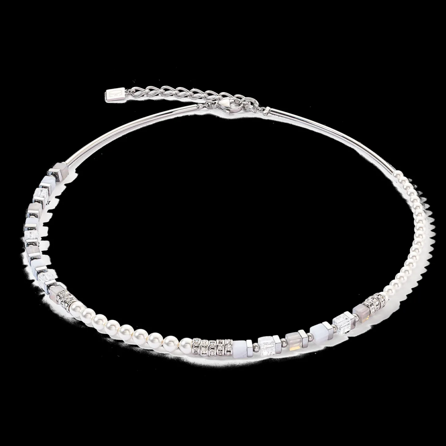 Precious Fusion Offset necklace silver-ice blue
