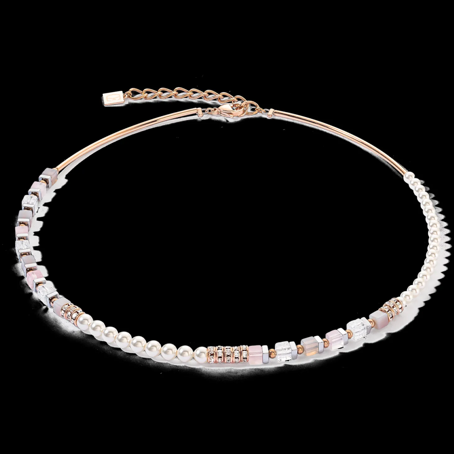 Precious Fusion Offset necklace rose gold-ice pink